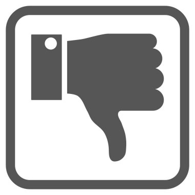 Vektör simgesi bir çerçeve içinde aşağı parmak