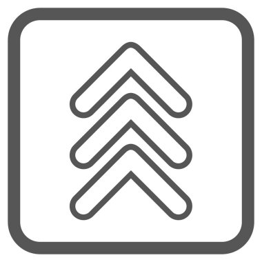 İşaretçi yukarı vektör simgesi bir çerçeve içinde üçlü