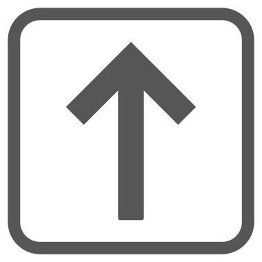 Bir çerçeve içinde yukarı ok vektör simgesi