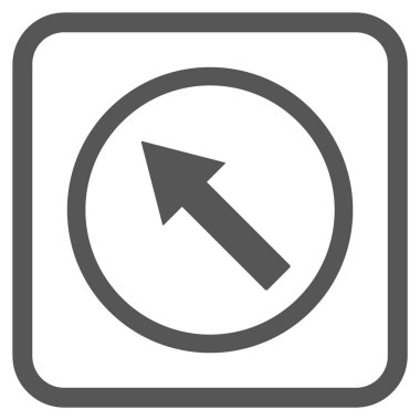 Yukarı Sağdan sola yuvarlak ok vektör simgesi bir çerçeve içinde