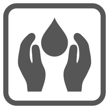 Su bakım vektör simgesi bir çerçeve içinde