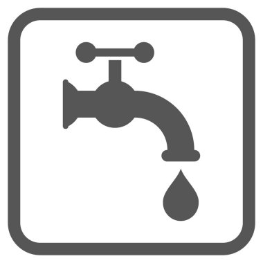 Su dokunun vektör simgesi bir çerçeve içinde