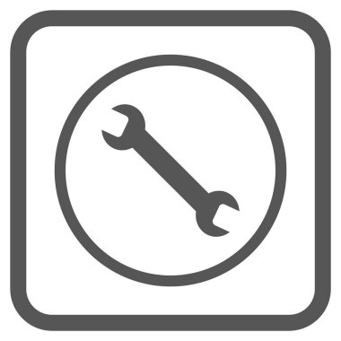 İngiliz anahtarı vektör simgesi bir çerçeve içinde