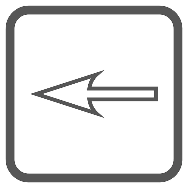 Freccia affilata Icona vettoriale sinistra in una cornice — Vettoriale Stock