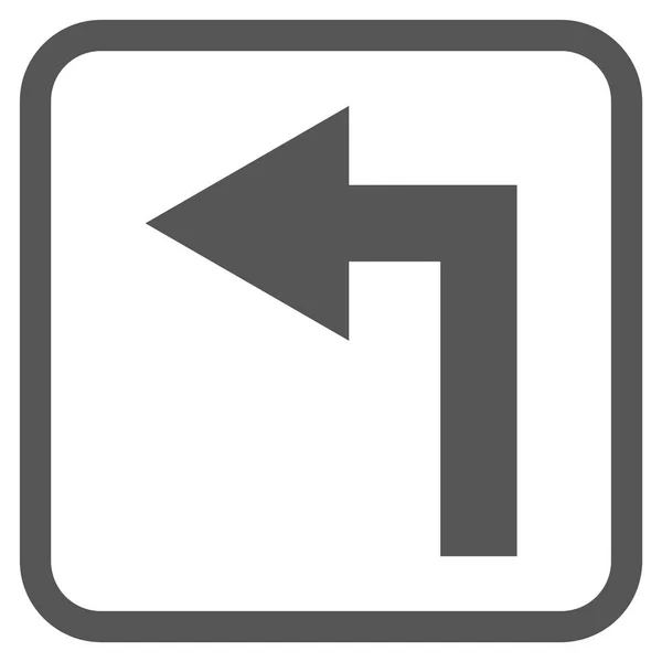 Sväng vänster vektor-ikonen i en ram — Stock vektor