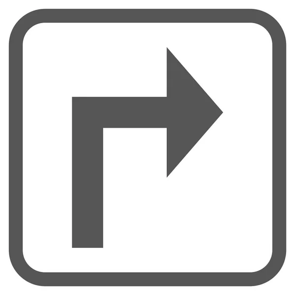 Gira a destra Icona vettoriale in una cornice — Vettoriale Stock