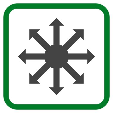 Radyal oklar bir çerçeve içinde simge vektör