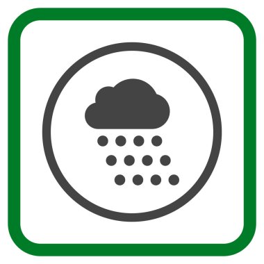 Yağmur bulutu vektör simgesi bir çerçeve içinde