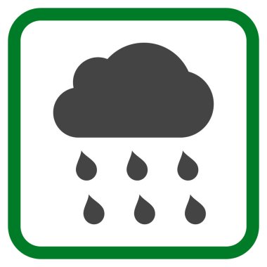 Yağmur bulutu vektör simgesi bir çerçeve içinde