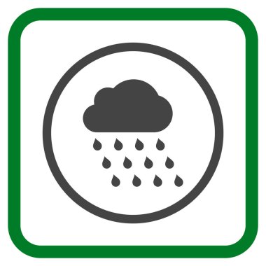 Yağmur bulutu vektör simgesi bir çerçeve içinde