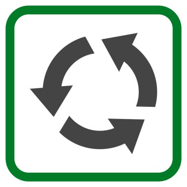 Geri dönüşüm vektör simgesi bir çerçeve içinde