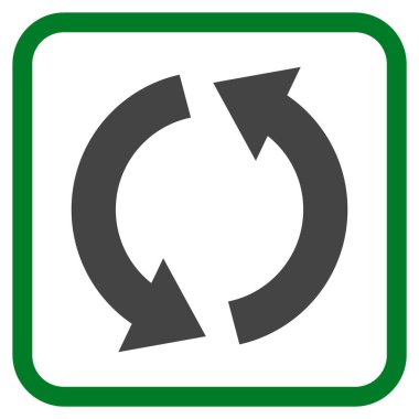 Geri dönüşüm vektör simgesi bir çerçeve içinde