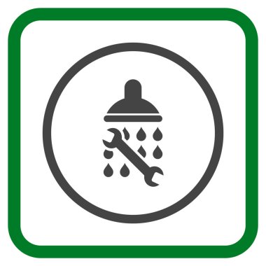 Duş sıhhi tesisat vektör simgesi bir çerçeve içinde