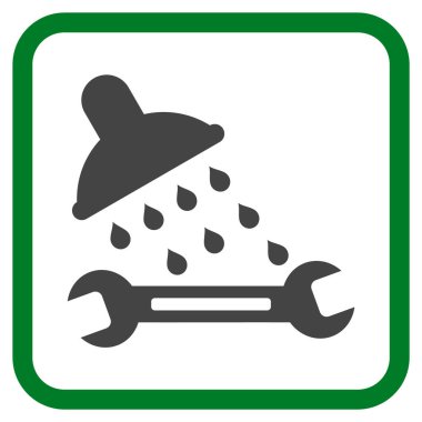 Duş sıhhi tesisat vektör simgesi bir çerçeve içinde