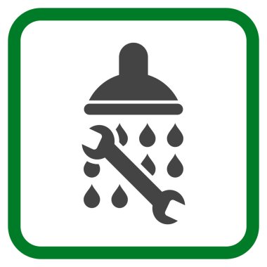 Duş sıhhi tesisat vektör simgesi bir çerçeve içinde