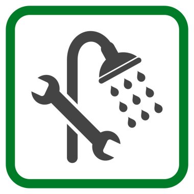 Duş sıhhi tesisat vektör simgesi bir çerçeve içinde