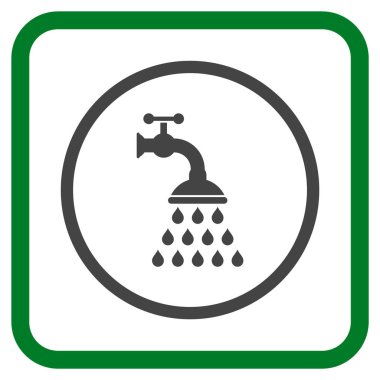 Duş musluk vektör simgesi bir çerçeve içinde