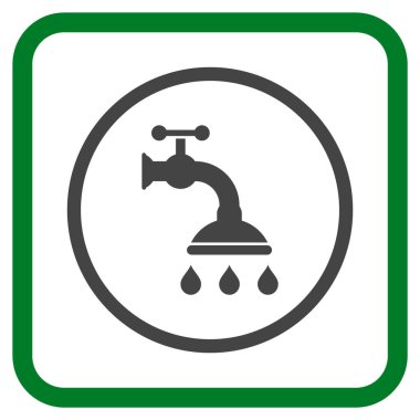 Duş musluk vektör simgesi bir çerçeve içinde