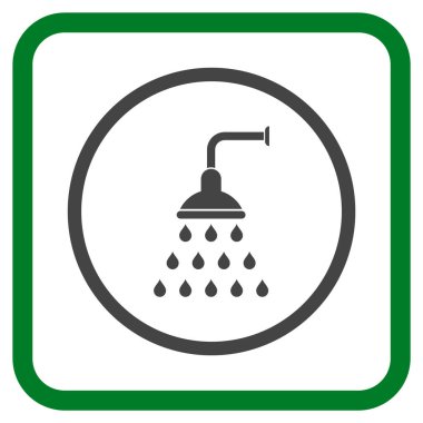 Duş vektör simgesi bir çerçeve içinde