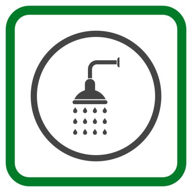 Duş vektör simgesi bir çerçeve içinde