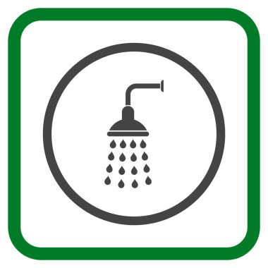 Duş vektör simgesi bir çerçeve içinde