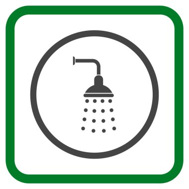 Duş vektör simgesi bir çerçeve içinde