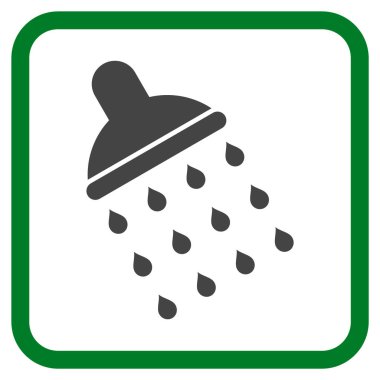 Duş vektör simgesi bir çerçeve içinde