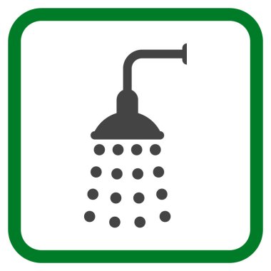 Duş vektör simgesi bir çerçeve içinde