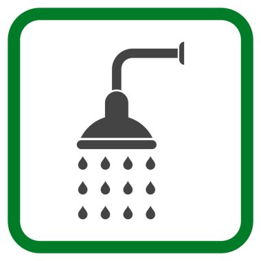 Duş vektör simgesi bir çerçeve içinde