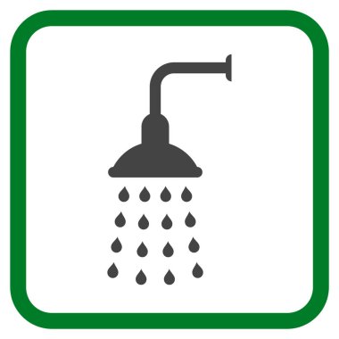 Duş vektör simgesi bir çerçeve içinde