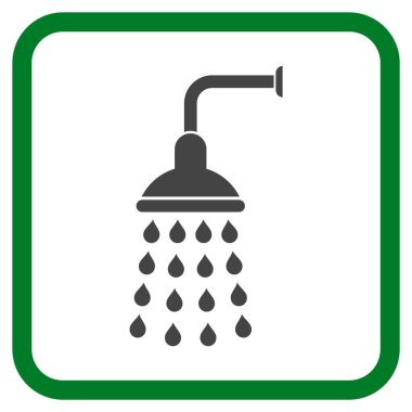 Duş vektör simgesi bir çerçeve içinde