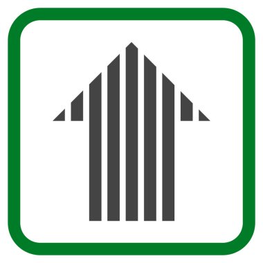 Vektör simgesi bir çerçeve içinde yukarı şerit ok