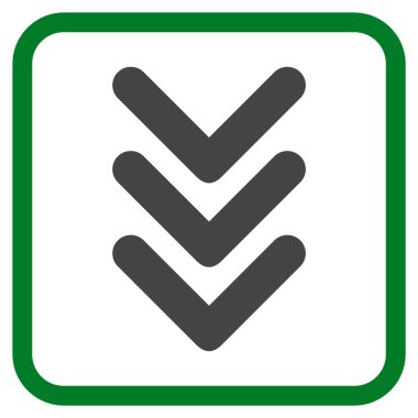 Vektör simgesi bir çerçeve içinde aşağı çift ok ucu