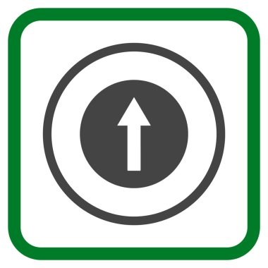 Bir çerçeve içinde yukarı yönlü ok vektör simgesi