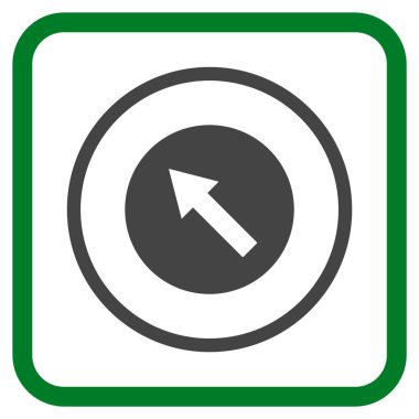 Yukarı Sağdan sola yuvarlak ok vektör simgesi bir çerçeve içinde