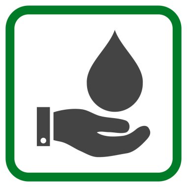 Su Servisi vektör simgesi bir çerçeve içinde