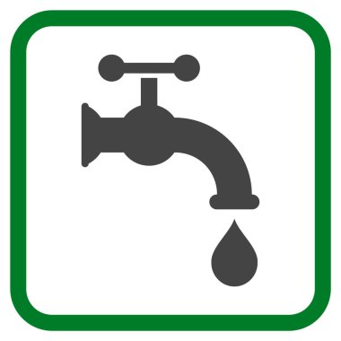 Su dokunun vektör simgesi bir çerçeve içinde