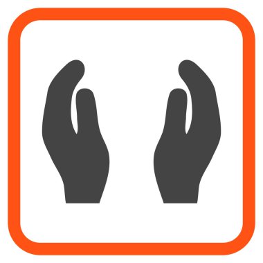 Alkış eller vektör simgesi bir çerçeve içinde