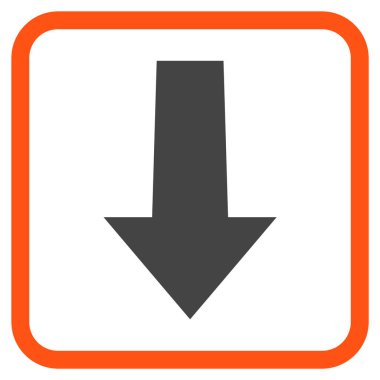 Vektör simgesi bir çerçeve içinde aşağı ok