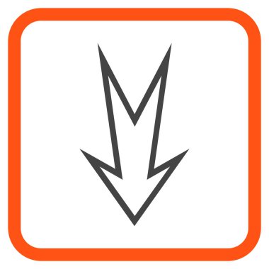 Vektör simgesi bir çerçeve içinde aşağı ok