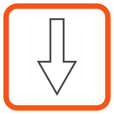 Vektör simgesi bir çerçeve içinde aşağı ok