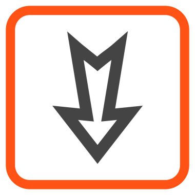 Vektör simgesi bir çerçeve içinde aşağı ok