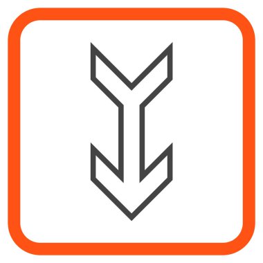 Vektör simgesi bir çerçeve içinde aşağı ok