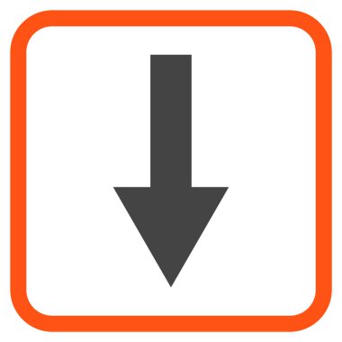 Vektör simgesi bir çerçeve içinde aşağı ok