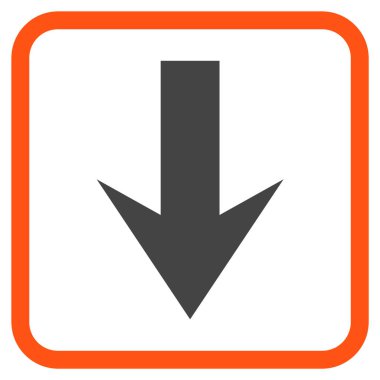 Vektör simgesi bir çerçeve içinde aşağı ok