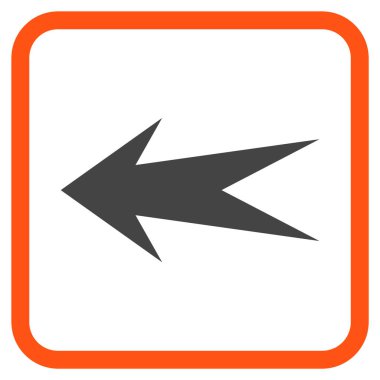 Ok sol vektör simgesi bir çerçeve içinde