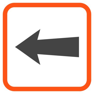 Ok sol vektör simgesi bir çerçeve içinde