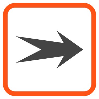 Ok sağ vektör simgesi bir çerçeve içinde