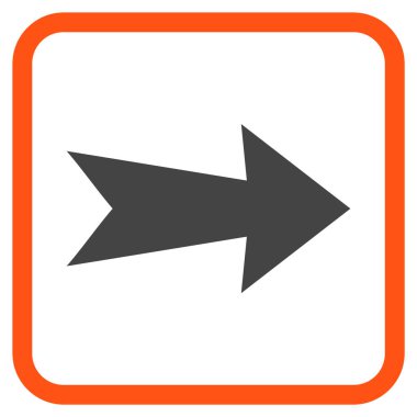 Ok sağ vektör simgesi bir çerçeve içinde