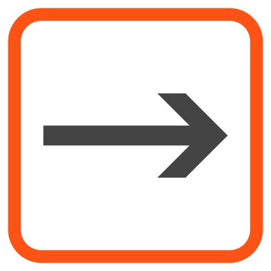 Ok sağ vektör simgesi bir çerçeve içinde